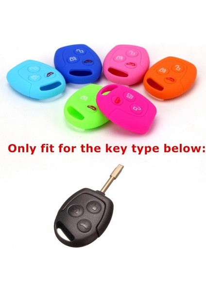 Pembe Silikon Araba Anahtarı Kapağı Uzaktan Araba Anahtarı Koruyucu Kılıf Kabuk Ford Transit Focus Için Ka Galaxy Mondeo Fiesta C-Max S-Max Connect (Yurt Dışından)