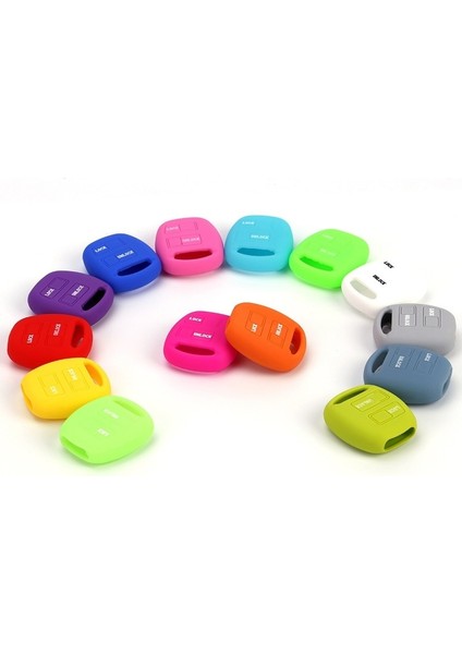 Deniz Mavisi 2 Düğme Silikon Anahtar Kapak Toyota Yaris Aveamry Için Fit Corolla Carina Prado Prius Rav4 4runner Previa Uzaktan Fob Kılıf (Yurt Dışından) indirimleri