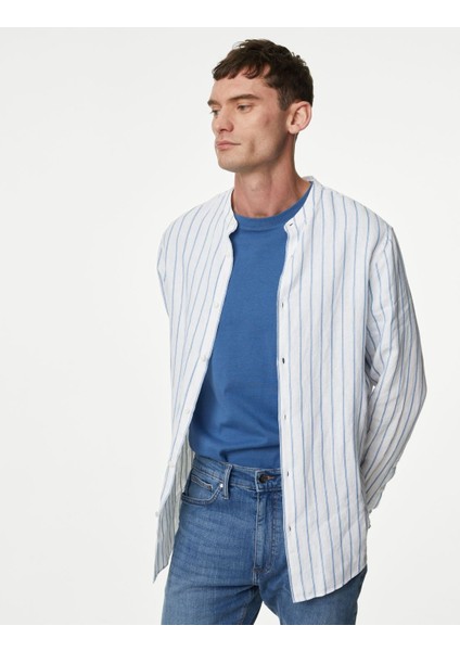 Uzun Kollu Keten Gömlek fırsatları