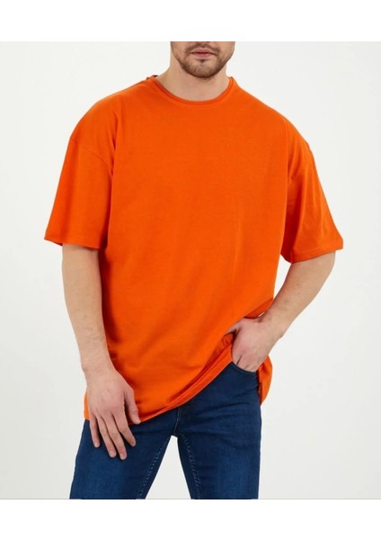Erkek %100 Pamuk Unisex Oversize Bisiklet Yaka T-Shirt modelleri