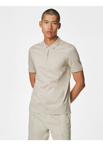 Yumuşak Dokulu Örme Polo Yaka T-Shirt fırsatları