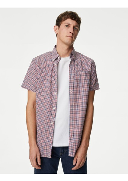 Regular Fit Kısa Kollu Oxford Gömlek