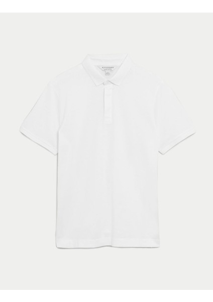 Marks & Spencer Saf Pamuklu Kısa Kollu Polo Yaka T-Shirt