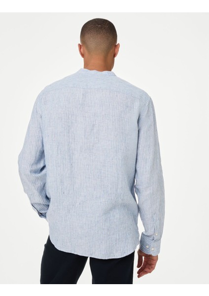 Uzun Kollu Saf Keten Gömlek modelleri