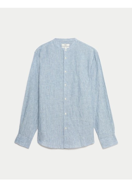 Uzun Kollu Saf Keten Gömlek indirimleri