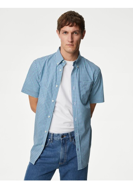 Regular Fit Kısa Kollu Oxford Gömlek