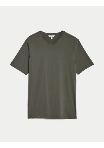 Yumuşak Dokulu V Yaka T-Shirt fiyatları