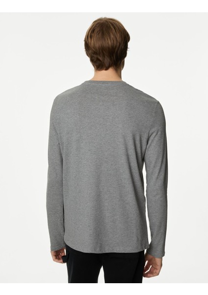 Saf Pamuklu Uzun Kollu T-Shirt fırsatları