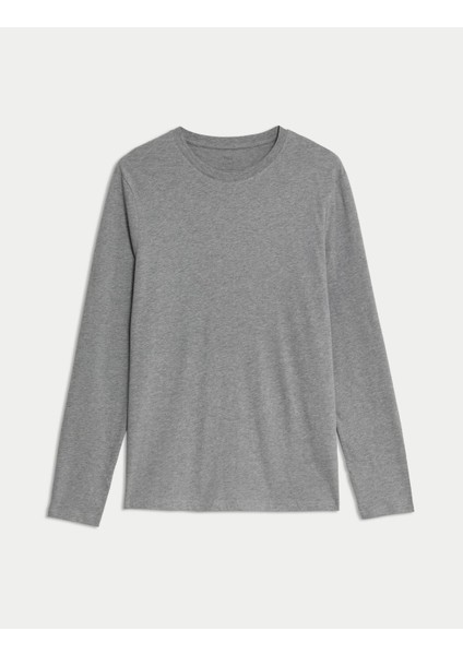 Saf Pamuklu Uzun Kollu T-Shirt indirimleri