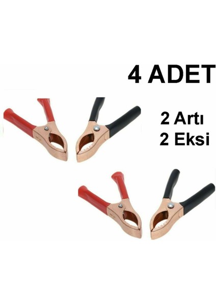 Akü Maşası Lüx 4 Adet 2 Takım Mini Akü Takviye Maşa 2 Artı 2 Eksi