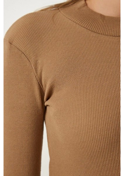 Kadın Full Likralı Fitilli Kaşkorse Body - Kahve modelleri