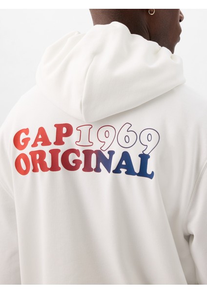 Erkek Beyaz Gap Logo Sweatshirt