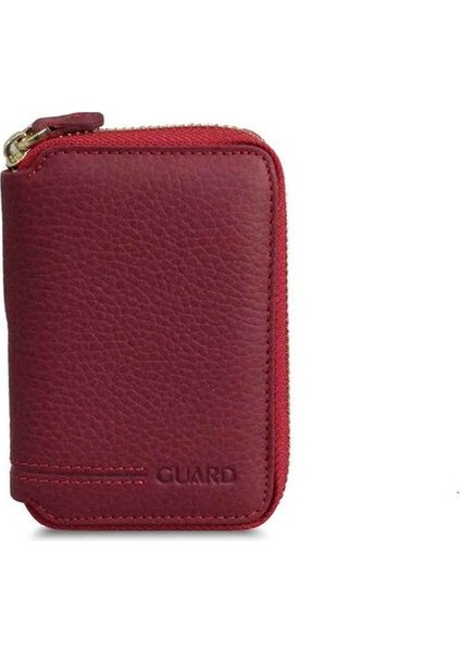 Fermuarlı Kırmızı Deri Mini Cüzdan - GRD2403XW22315