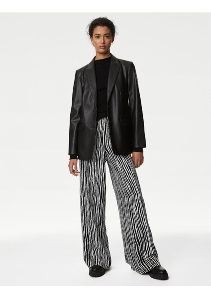 Wide Leg Desenli Pantolon