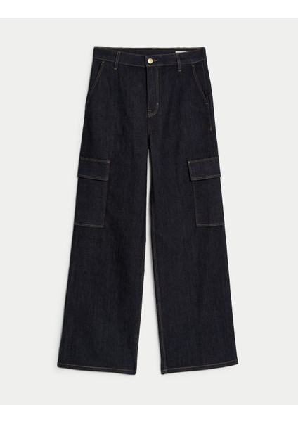 Marks & Spencer Wide Leg Kargo Jean Pantolon