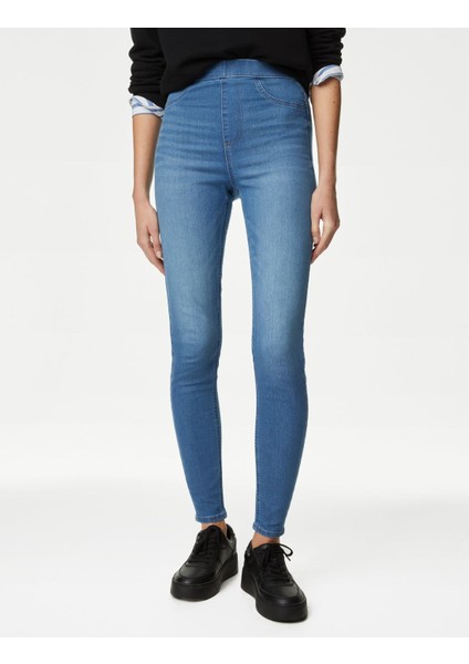 Yüksek Bel Jegging Jean Pantolon