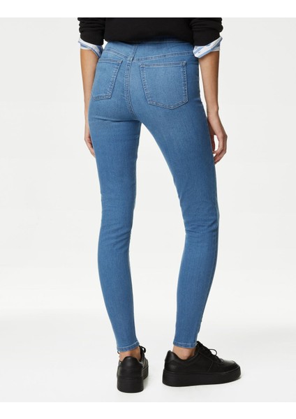 Yüksek Bel Jegging Jean Pantolon