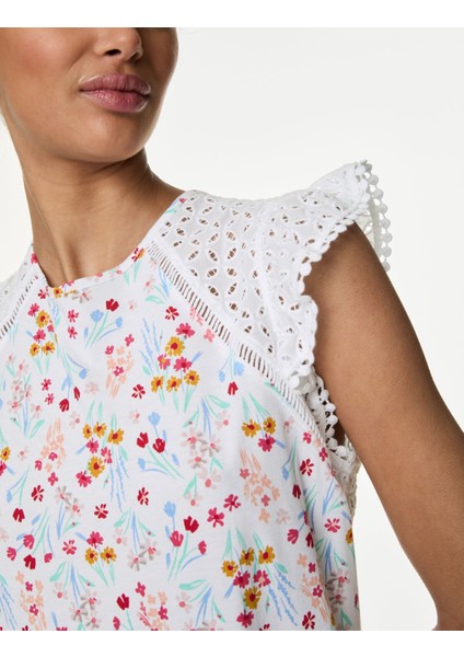 Saf Pamuklu Dantel Detaylı Gecelik fiyatları