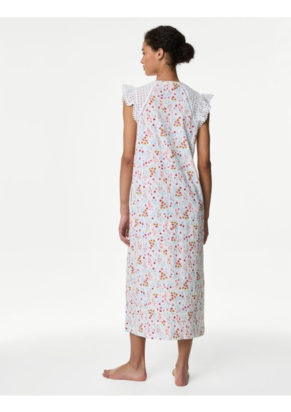 Saf Pamuklu Dantel Detaylı Gecelik modelleri