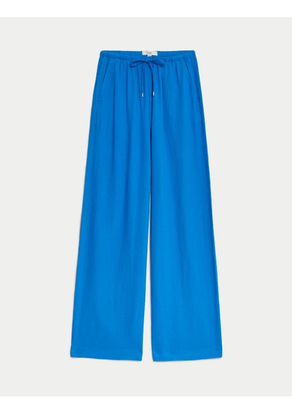 Marks & Spencer Wide Leg Keten Pantolon