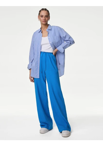 Marks & Spencer Wide Leg Keten Pantolon