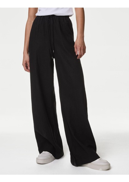 Marks & Spencer Wide Leg Keten Pantolon