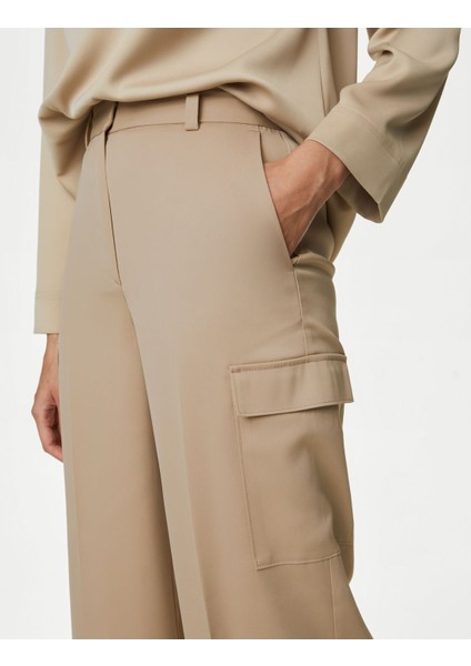 Wide Leg Saten Kargo Pantolon fiyatları