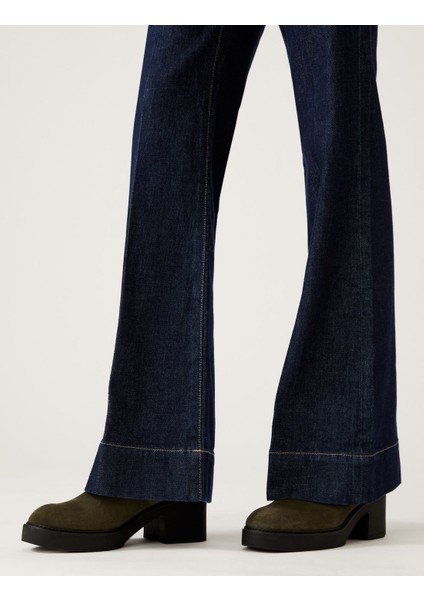 Yüksek Bel Flared Fit Jean Pantolon modelleri