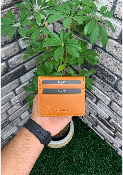Antik Taba Patlı Tasarım Deri Kartlık - GRD2403XW22436