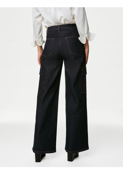 Wide Leg Kargo Jean Pantolon