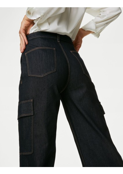 Wide Leg Kargo Jean Pantolon