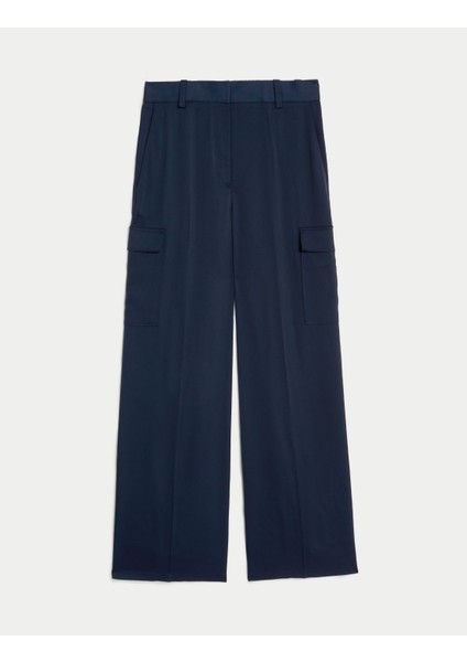 Marks & Spencer Wide Leg Saten Kargo Pantolon