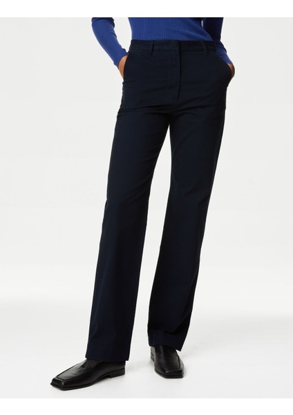 Yüksek Bel Straight Leg Chino Pantolon fiyatları