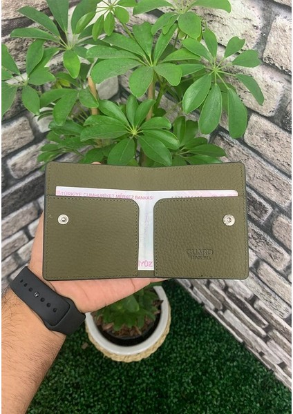 Haki Yeşil Patlı Tasarım Deri Kartlık - GRD2403XW22173 fiyatları