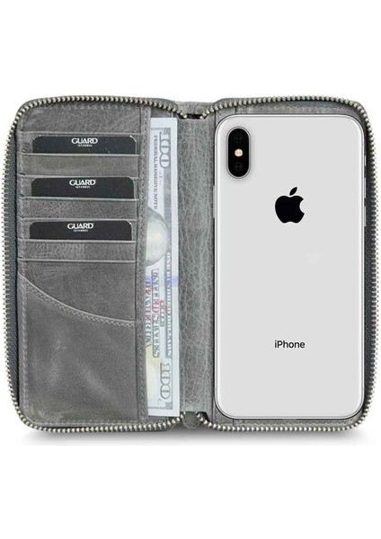 Antik Gri Fermuarlı Portföy Cüzdan - GRD2403XW22190