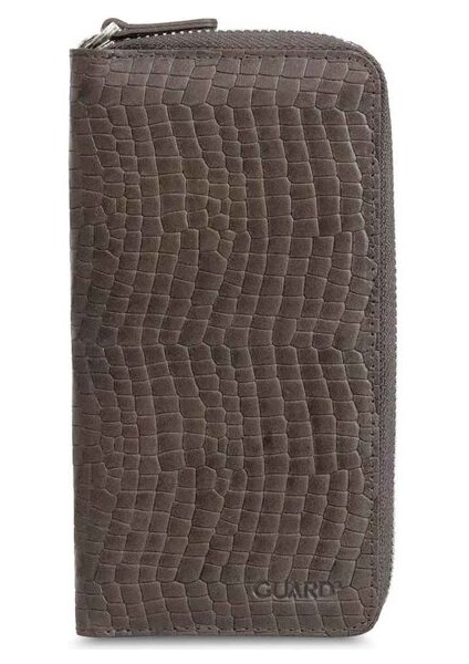 Texas Baskılı Kahverengi Fermuarlı Portföy Cüzdan - GRD2403XW22162