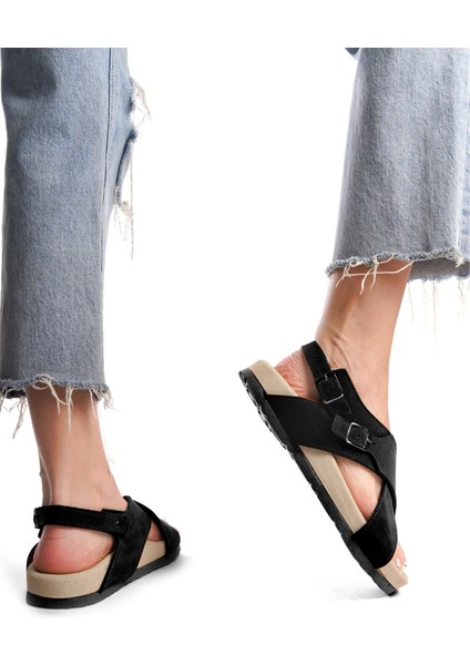 Zeyn 7541C Kadın Düz Sandalet Siyah fiyatları