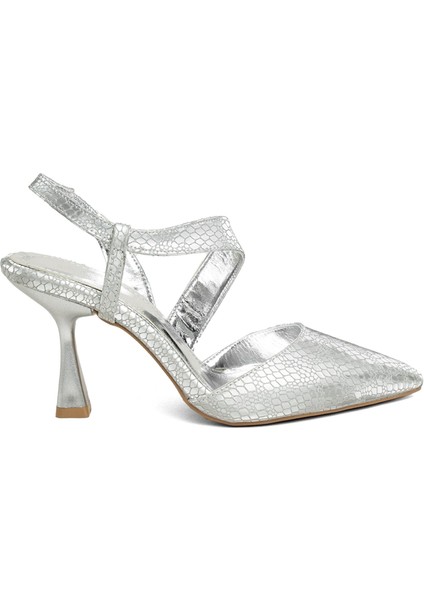 PM520 K610/3 Kadın Abiye Ayakkabı Gümüş