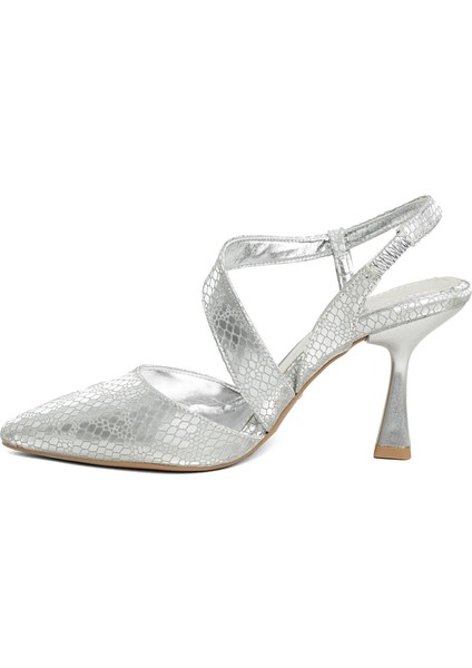 PM520 K610/3 Kadın Abiye Ayakkabı Gümüş modelleri