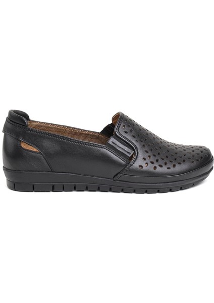 Elit Syf 24-430 Kadın Deri Casual Ayakkabı Siyah