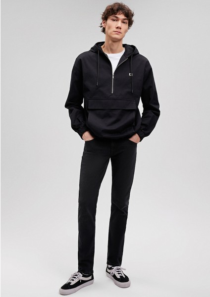 Pro Kapüşonlu Yarım Fermuarlı Siyah SWEATSHIRT0210807-900 fiyatları