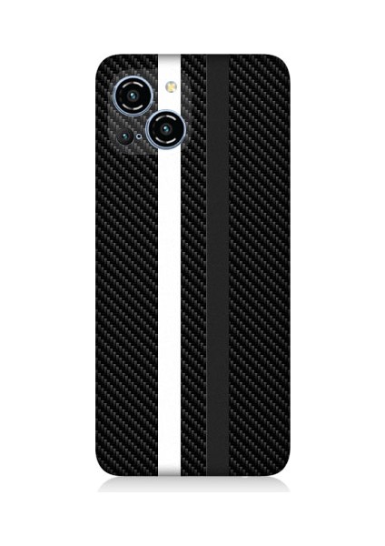 Reeder S23 Pro Max Uyumlu Siyah Beyaz Karbon Motif Desenli Silikon Kılıf