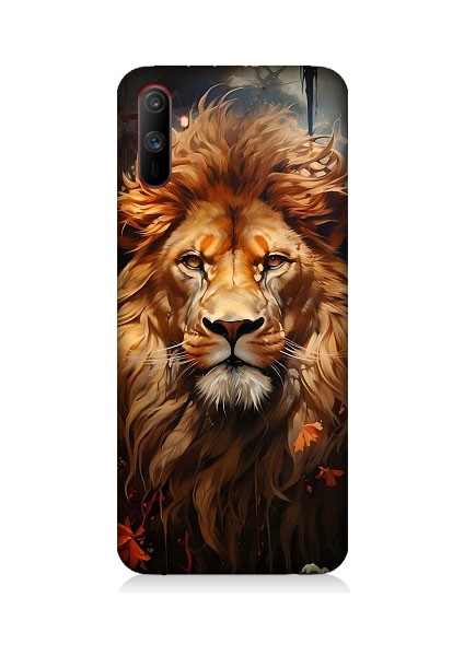 Realme C3 Uyumlu Yorgun Savaşçı Aslan Desenli Silikon Kılıf