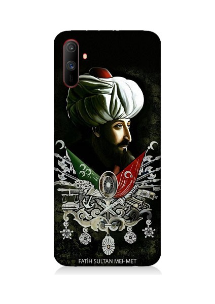 Realme C3 Uyumlu Fatih Sultan Mehmet Han Desenli Silikon Kılıf