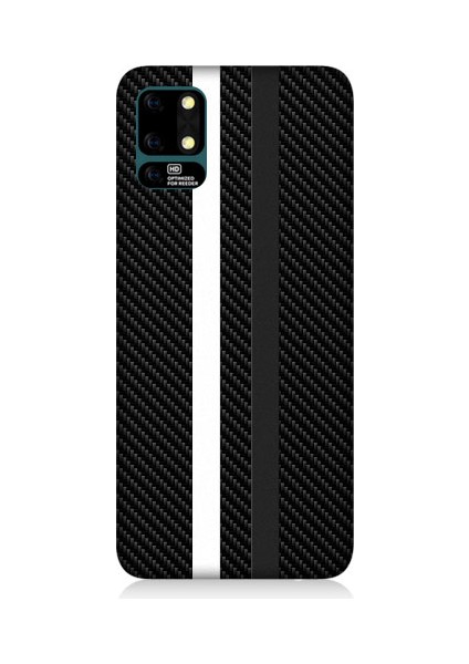 Reeder S19 Max Uyumlu Siyah Beyaz Karbon Motif Desenli Silikon Kılıf