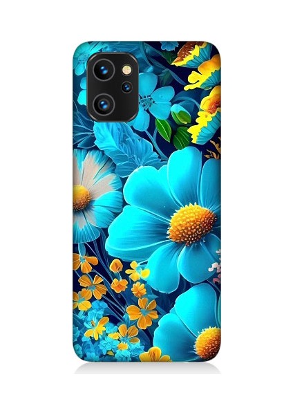 Reeder S19 Max Pro Uyumlu Mavi Sarı Çiçekler Desenli Silikon Kılıf
