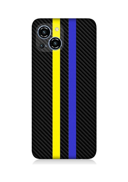Reeder S23 Pro Max Uyumlu Sarı Lacivert Karbon Motif Desenli Silikon Kılıf