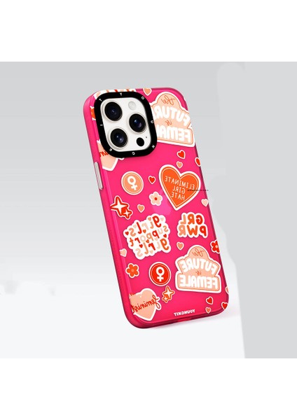 iPhone 12 Uyumlu Kılıf Bethany Green Tasarımlı Youngkit Sweet Language Kapak Pembe