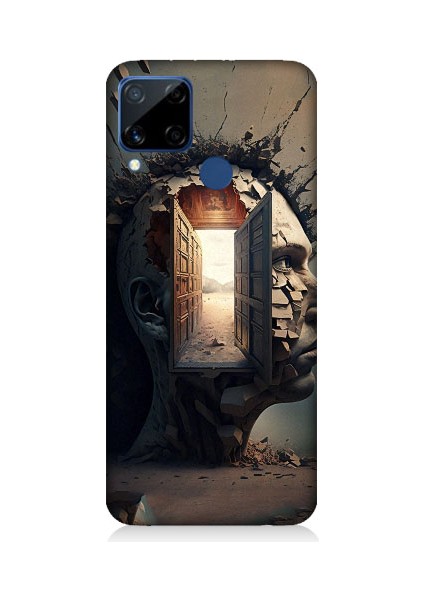 Realme C15 Uyumlu Insan Beyni ve Hayali Desenli Silikon Kılıf