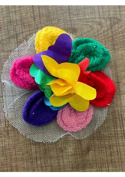 11X11 cm Dokuma Renkli Çiçek Kabartma Çiçek Aplike Dikiş Aksesuarı